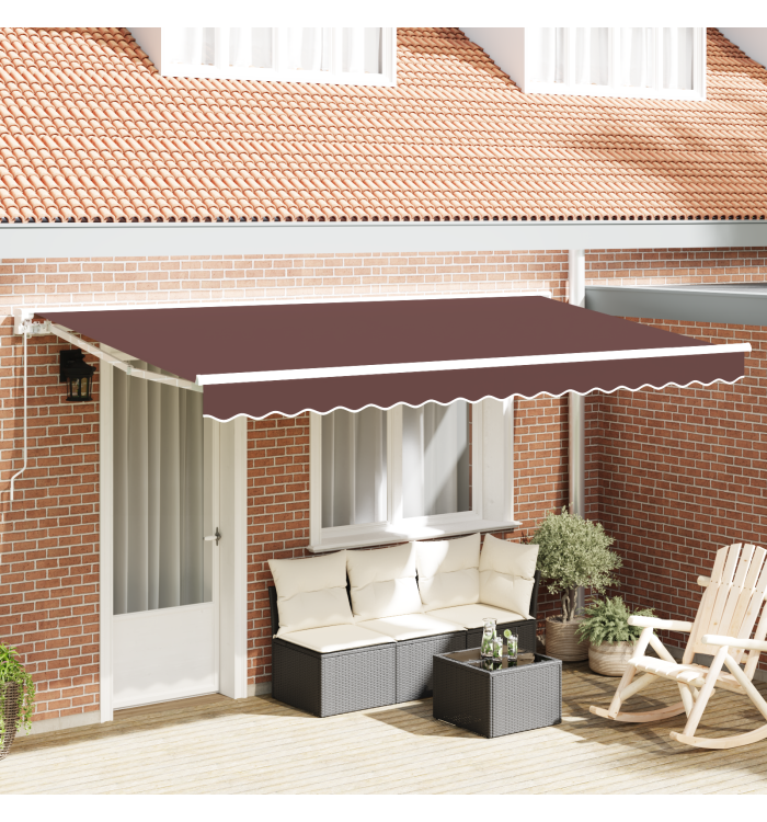 Tissu de remplacement pour auvent pour cadre de 4x2 m Marron | Mobilier & Déco