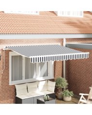 Tissu de Remplacement d'Auvent pour Cadre 3x2 m Anthracite et Blanc | Mobilier & Déco