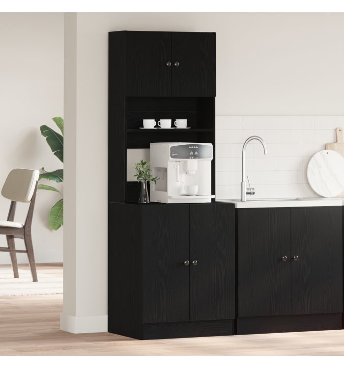 Armoire de Cuisine Chêne Noir 60x50x180 cm Bois d'ingénierie | Mobilier & Déco