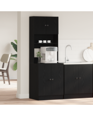 Armoire de Cuisine Chêne Noir 60x50x180 cm Bois d'ingénierie | Mobilier & Déco