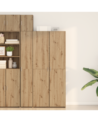 Buffet haut en chêne artisanal 40x42,5x185 cm en bois d'ingénierie | Mobilier & Déco