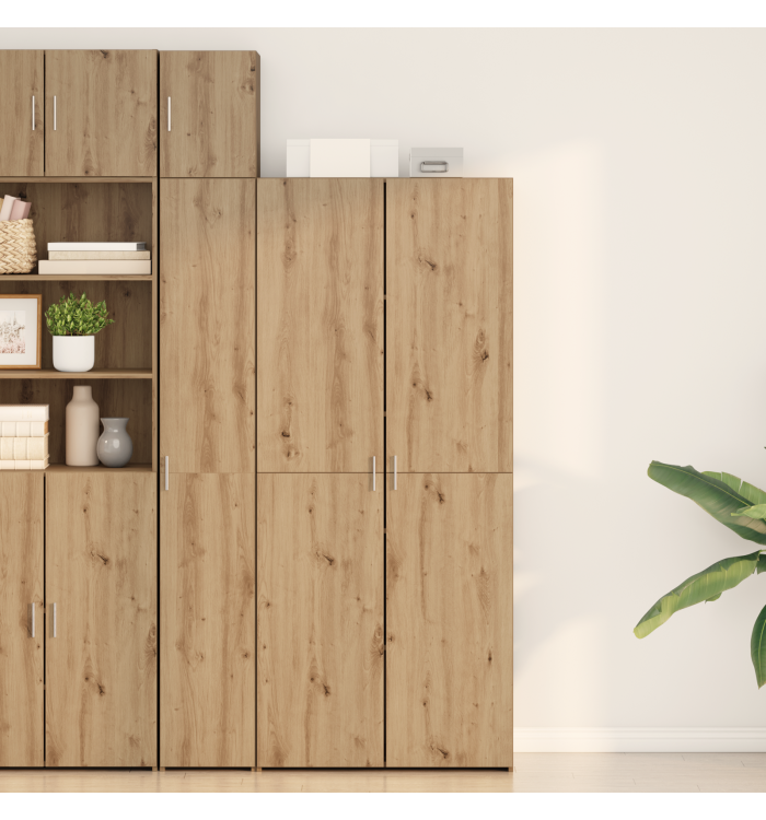 Buffet haut en chêne artisanal 40x42,5x185 cm en bois d'ingénierie | Mobilier & Déco