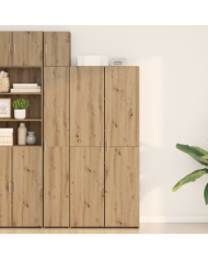 Buffet haut en chêne artisanal 40x42,5x185 cm en bois d'ingénierie | Mobilier & Déco