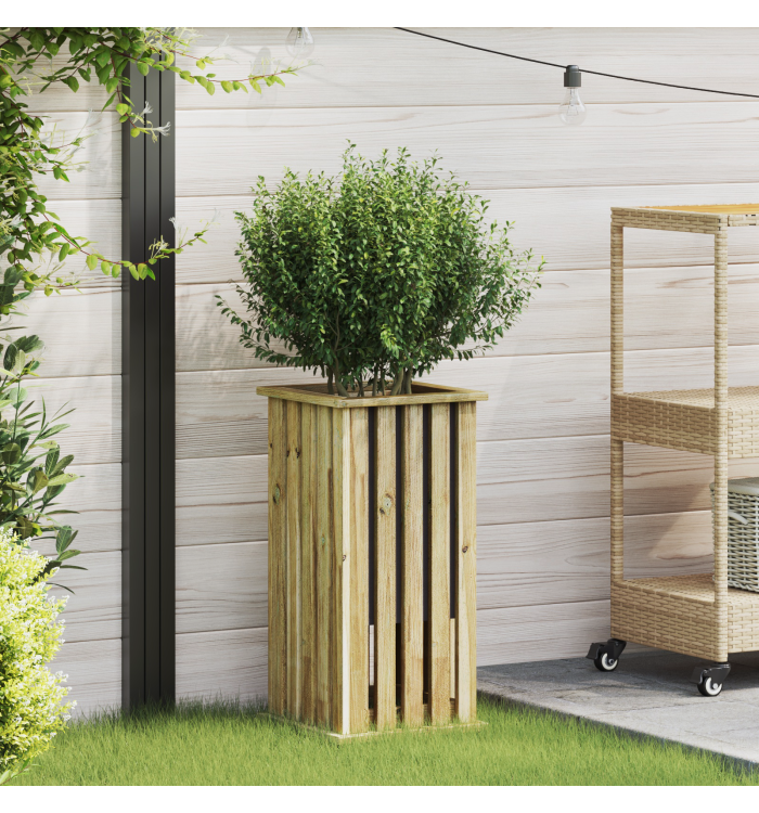 Jardinière avec Doublure 33x33x65 cm Bois Imprégné Pin | Mobilier & Déco