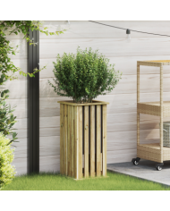 Jardinière avec Doublure 33x33x65 cm Bois Imprégné Pin | Mobilier & Déco