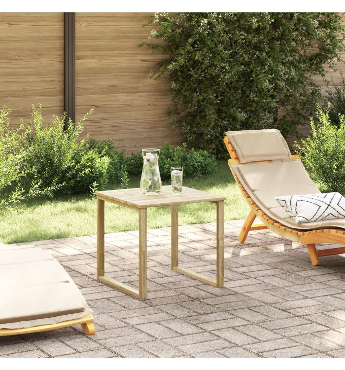 Table de bain de soleil 50,5x50,5x46 cm en bois de pin imprégné | Mobilier & Déco