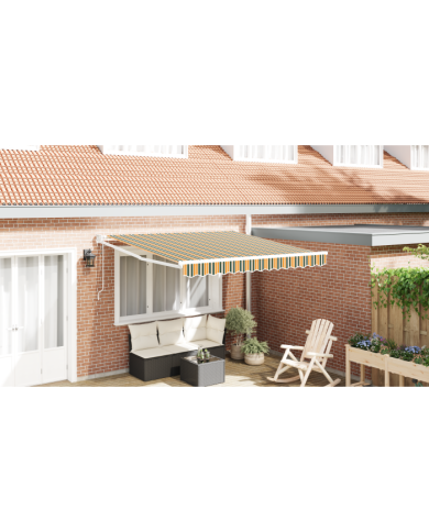 Store Rétractable Automatique Vert et Jaune 300x250 cm, Tissu de remplacement pour store pour cadre de 3x2.5 m Vert et Jaune |