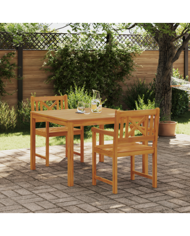 Ensemble de salle à manger 3 pièces en bois d'acacia massif , Chaises de jardin 2 pcs en bois d'acacia massif | Mobilier & Déco