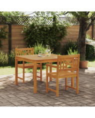 Ensemble de salle à manger 3 pièces en bois d'acacia massif , Chaises de jardin 2 pcs en bois d'acacia massif | Mobilier & Déco