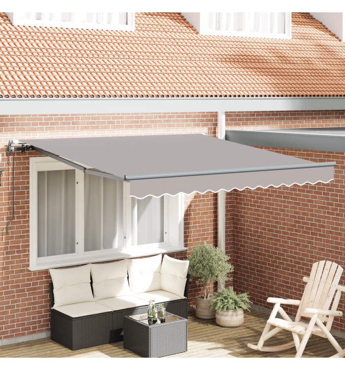 Auvent rétractable automatique Gris Clair 350x250 cm, Tissu de remplacement pour auvent pour cadre 3,5x2,5 m Gris Clair | Mobi