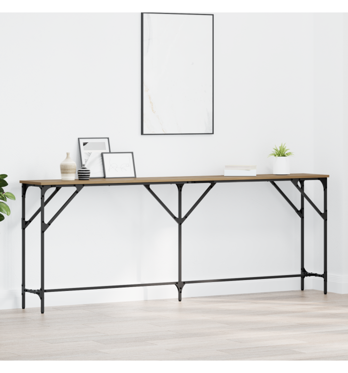 Table Console Chêne Artisan 200x29x75 cm Bois d'Ingénierie | Mobilier & Déco