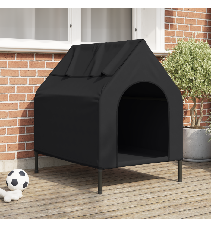 Maison pour Chien Noire en Tissu Oxford et Acier | Mobilier & Déco