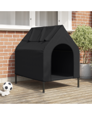 Maison pour Chien Noire en Tissu Oxford et Acier | Mobilier & Déco