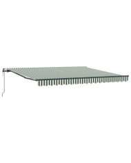 Auvent rétractable automatique Vert et blanc 400x350 cm, Tissu de rechange pour auvent pour cadre de 4x3,5 m Vert et blanc | M