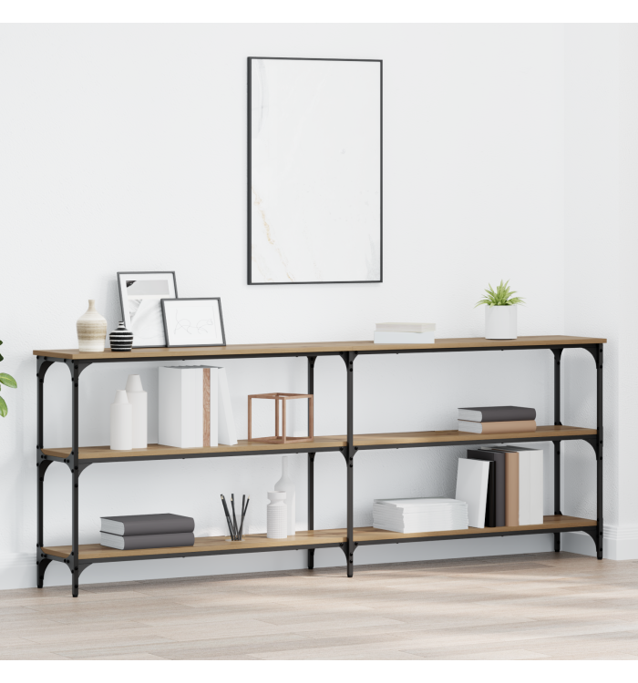 Table Console Chêne Artisan 200x29x75 cm Bois d'ingénierie | Mobilier & Déco