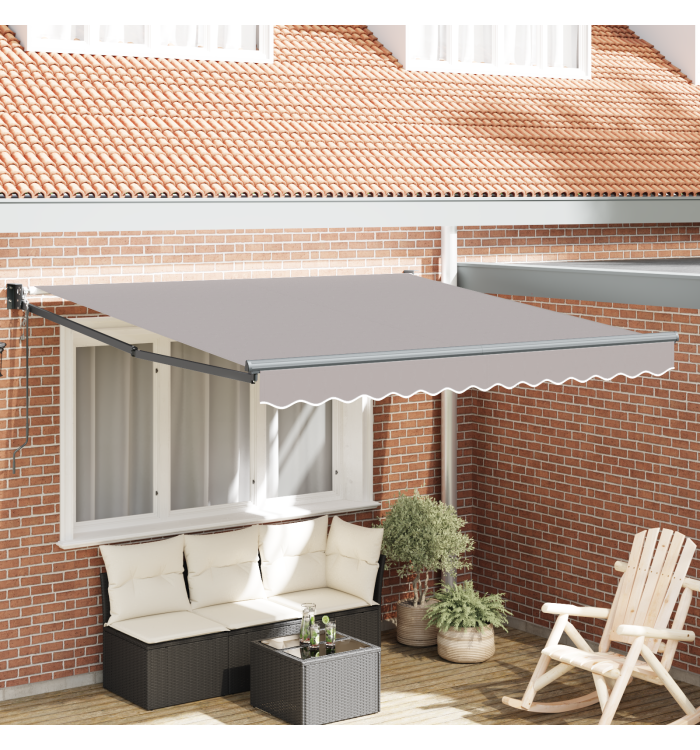 Store Rétractable Automatique Gris Clair 300x250 cm, Tissu de remplacement de store pour cadre de 3x2.5 m Gris Clair | Mobilier