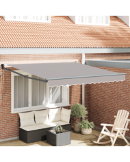 Store Rétractable Automatique Gris Clair 300x250 cm, Tissu de remplacement de store pour cadre de 3x2.5 m Gris Clair | Mobilier