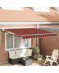 Store Rétractable Automatique Orange et Marron 300x250 cm | Mobilier & Déco