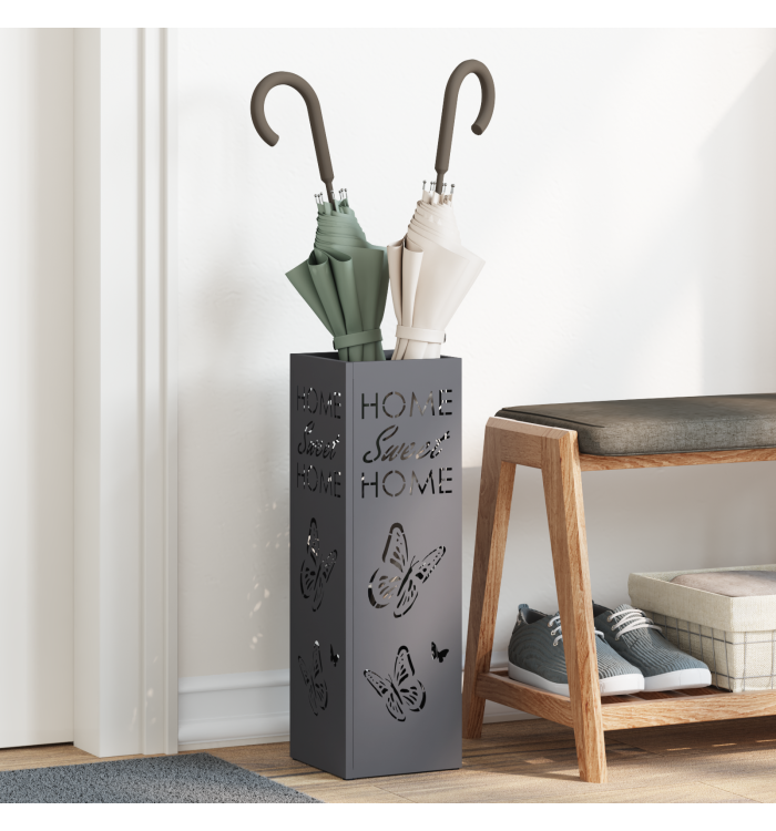 Porte-parapluies Anthracite Métal Moyen Incrustations décoratives | Mobilier & Déco