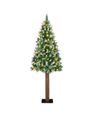 Arbre de Noël fin avec 300 LED Vert 210 cm PVC | Mobilier & Déco