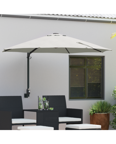 Parasol Déporté Sable Polyester, Aluminium Grand Pliable | Mobilier & Déco