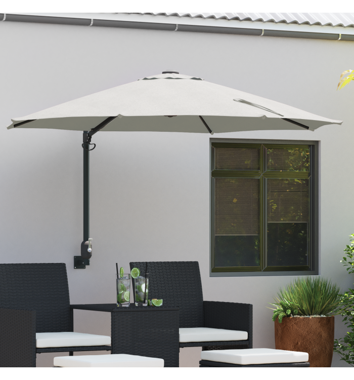 Parasol Déporté Sable Polyester, Aluminium Grand Pliable | Mobilier & Déco