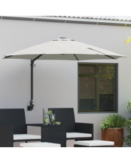 Parasol Déporté Sable Polyester, Aluminium Grand Pliable | Mobilier & Déco