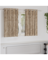 Rideaux en velours Champagne Polyester 140 x 140 cm | Mobilier & Déco