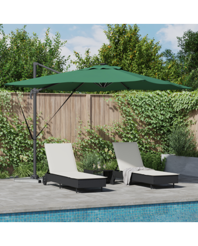 Parasol déporté Roma avec LEDs Vert 286x285x270 cm Aluminium | Mobilier & Déco