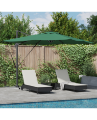 Parasol déporté Roma avec LEDs Vert 286x285x270 cm Aluminium | Mobilier & Déco