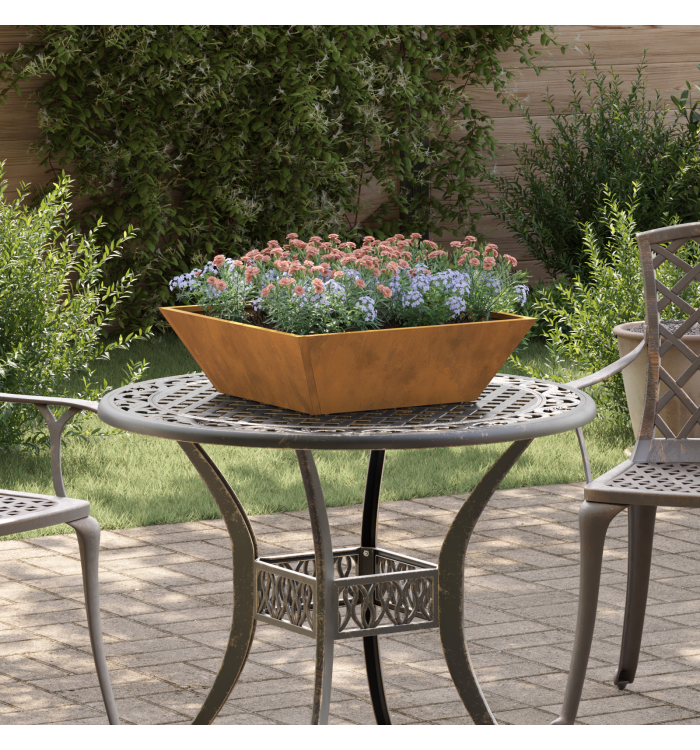 Pot en métal Acier résistant aux intempéries 50 x 50 x 15 cm | Mobilier & Déco