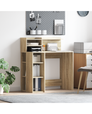 Bureau avec Rangement Chêne Sonoma 90x48x101.5 cm Bois d'ingénierie | Mobilier & Déco