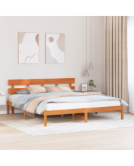 Cadre de Lit en Bois de Pin Marron Ciré Marron Ciré | Mobilier & Déco