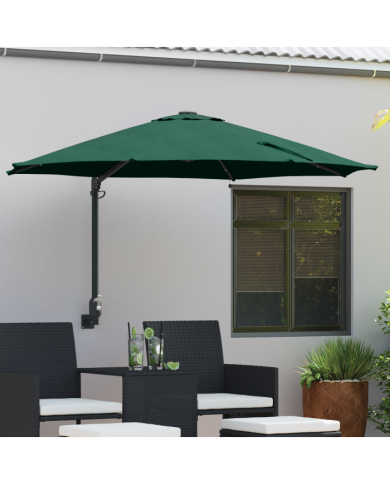 Parasol de Jardin Mural avec LEDs Vert 248 cm | Mobilier & Déco