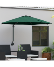 Parasol de Jardin Mural avec LEDs Vert 248 cm | Mobilier & Déco