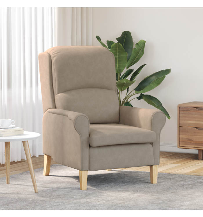Fauteuil taupe Taupe Tissu, Bois Standard Fauteuil taupe | Mobilier & Déco