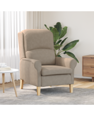 Fauteuil taupe Taupe Tissu, Bois Standard Fauteuil taupe | Mobilier & Déco
