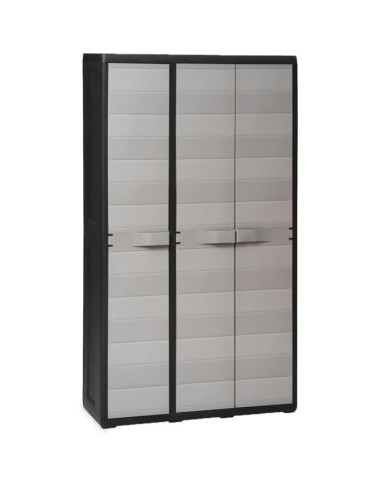Armoire de rangement de jardin avec 4 étagères Noir et gris | Mobilier & Déco