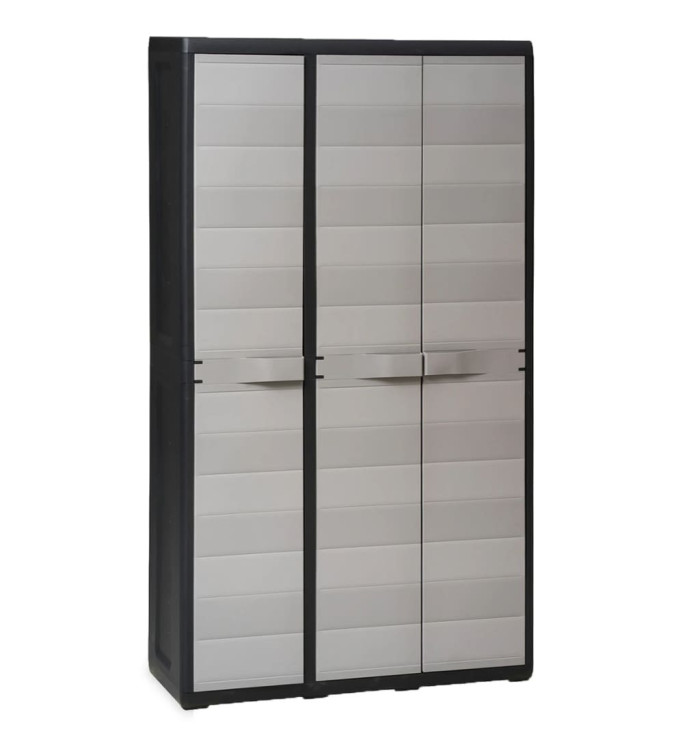 Armoire de rangement de jardin avec 4 étagères Noir et gris | Mobilier & Déco