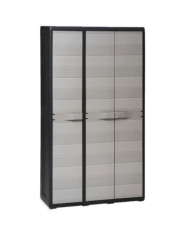Armoire de rangement de jardin avec 4 étagères Noir et gris | Mobilier & Déco