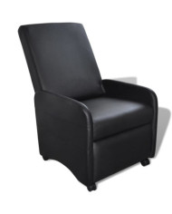 Fauteuil pliable noir similicuir | Mobilier & Déco