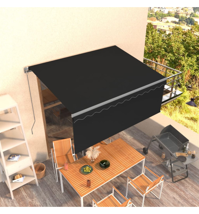 Auvent manuel rétractable avec store 3x2,5 m Anthracite | Mobilier & Déco