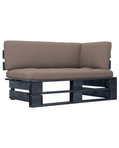 Canapé d'angle palette de jardin noir bois de pin imprégné | Mobilier & Déco
