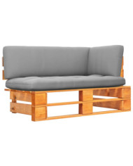 Canapé d'angle palette de jardin marron miel bois pin imprégné | Mobilier & Déco