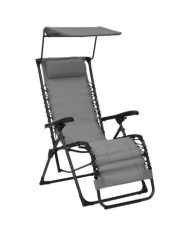 Chaise pliable de terrasse Textilène Gris | Mobilier & Déco