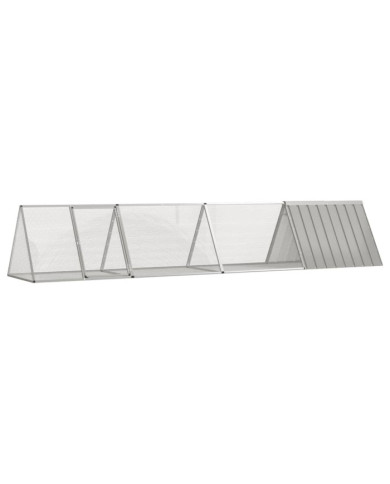 Cage pour lapin Gris 403,5x80,5x71 cm Acier galvanisé | Mobilier & Déco