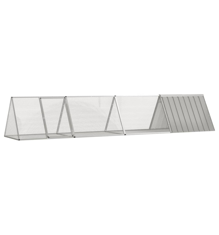 Cage pour lapin Gris 403,5x80,5x71 cm Acier galvanisé | Mobilier & Déco