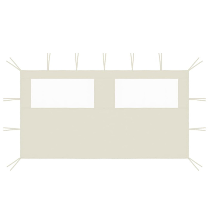 Paroi latérale de belvédère avec fenêtres 4x2 m Crème | Mobilier & Déco
