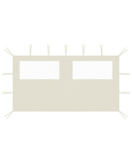 Paroi latérale de belvédère avec fenêtres 4x2 m Crème | Mobilier & Déco