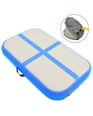 Tapis gonflable de gymnastique avec pompe 60x100x10 cm PVC Bleu | Mobilier & Déco